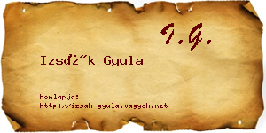 Izsák Gyula névjegykártya