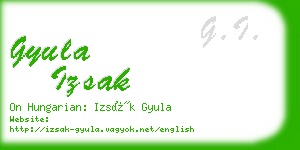 gyula izsak business card